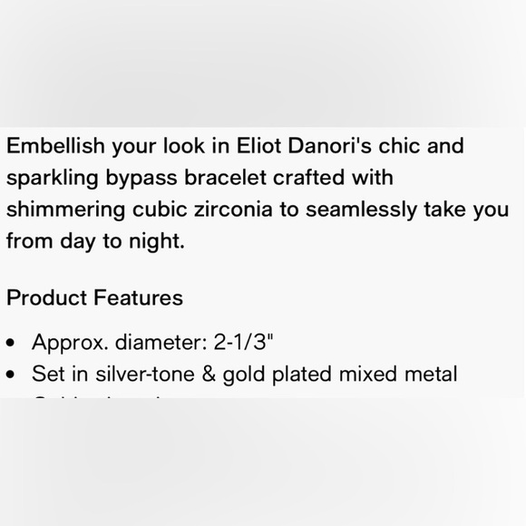NWT! ELLIOT DANORI $100 STUNNING BRACELET SET IN 18K GOLD! BLINDING SHINE! - Picture 10 of 10